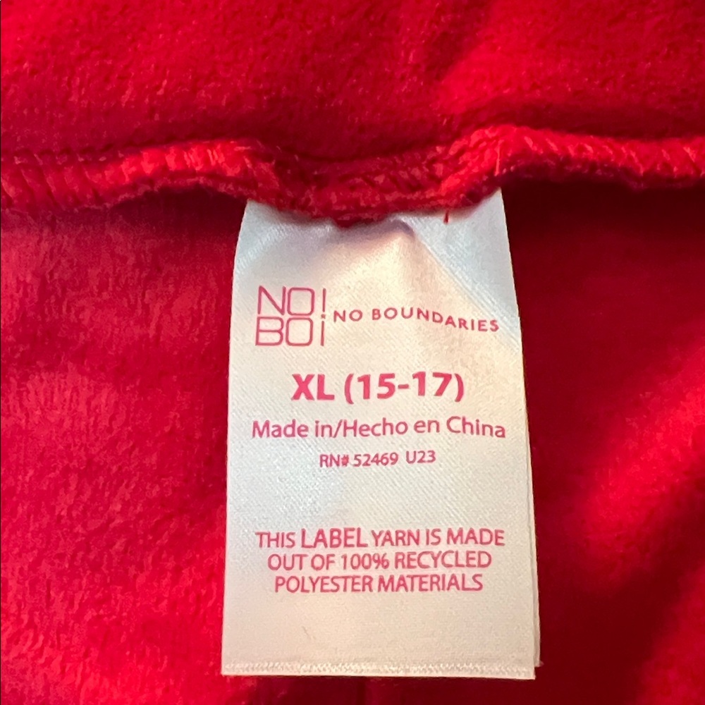 Vibrant Red Velvet feel Leggings - Picture 3 of 3